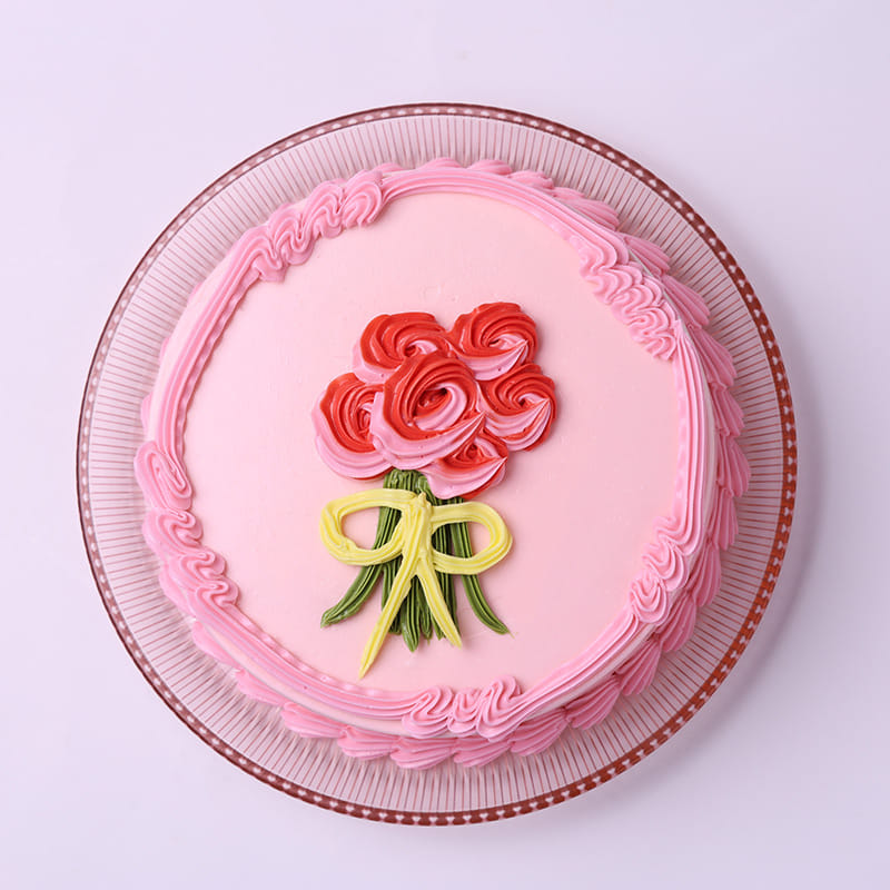 Blush Rose Bouquet Cake