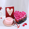 Blush Roses With Choco Bento Cake N Love Card