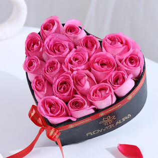 Pink Roses In Blushing Heart
