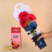 Blushing Gerberas With Choco Almonds