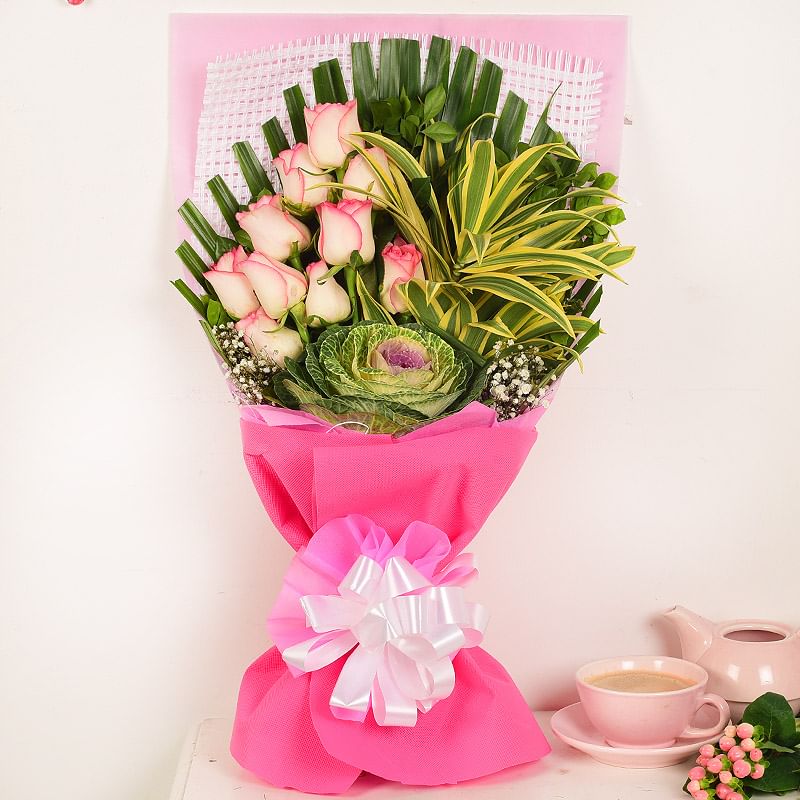 Blushing Pink and White Beauty of Love Roses