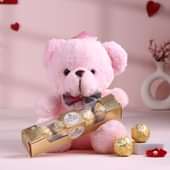 Blushing Pink Teddy N Chocolates