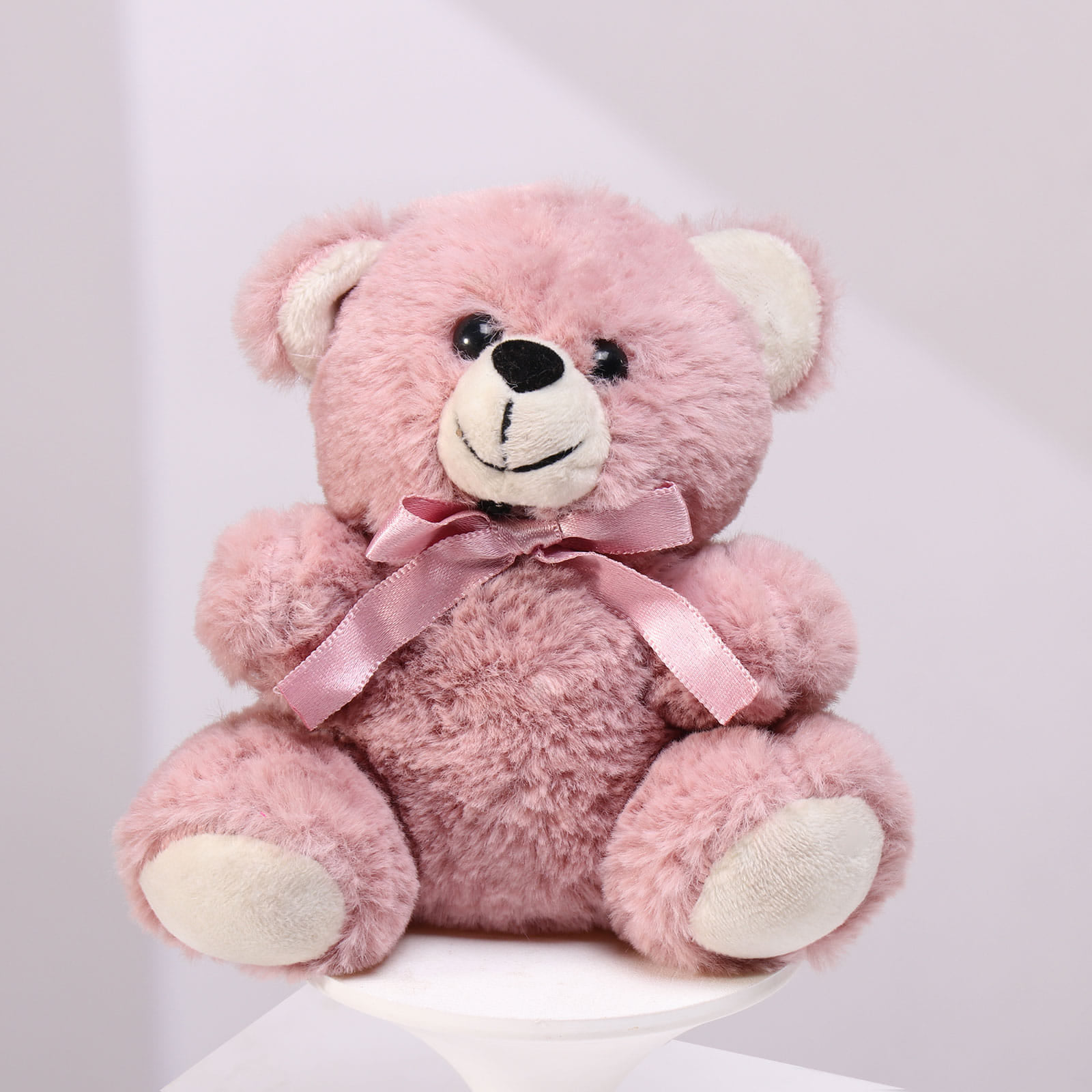 Blushing Rose Bouquet With Praline Cake N Teddy