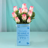 Blushing Roses For Husband