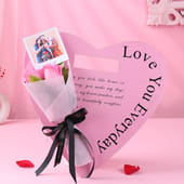 Blushing Roses N Polaroid In A Heart Flap