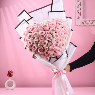 Blushing Roses Under A Veil