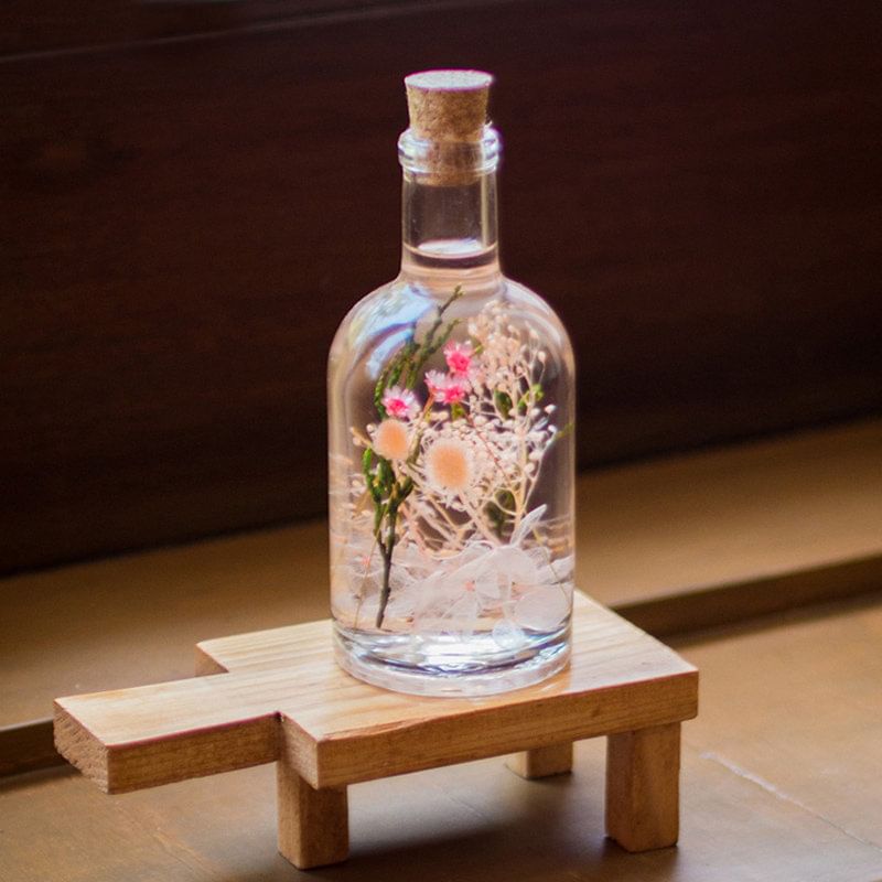 Side View of Blushy Preserved Floral Tabletop