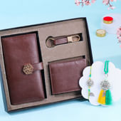 Boho Charm Bhai Bhabhi Rakhi Set N Wallet Combo