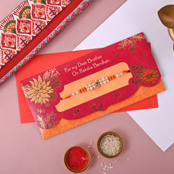 Rakhi for Brother Combo of 1 Designer Rakhi With Greeting Card