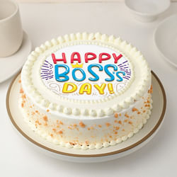 Boss Day Butterscotch Photo Cake