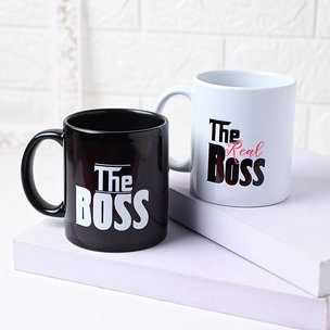 Boss vs Real Boss Couple Mug For Valentines Day Gift