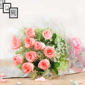 10 Pink Roses Bouquet - Part of Bountiful Celebrations
