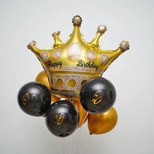 Zoom View of Bouquet Of Balloons With Crown