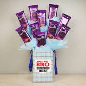 Bouquet Of Sweetness - 10 Dairy Milk Silk Chocolates in Chocolate Box for Brother