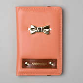 Zoom View of Custom Passport Wallet with Bow