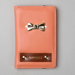 Custom Passport Wallet with Bow - Best New Year Gift