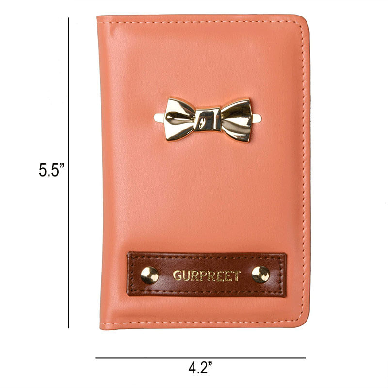 Custom Passport Wallet with Bow - Best New Year Gift