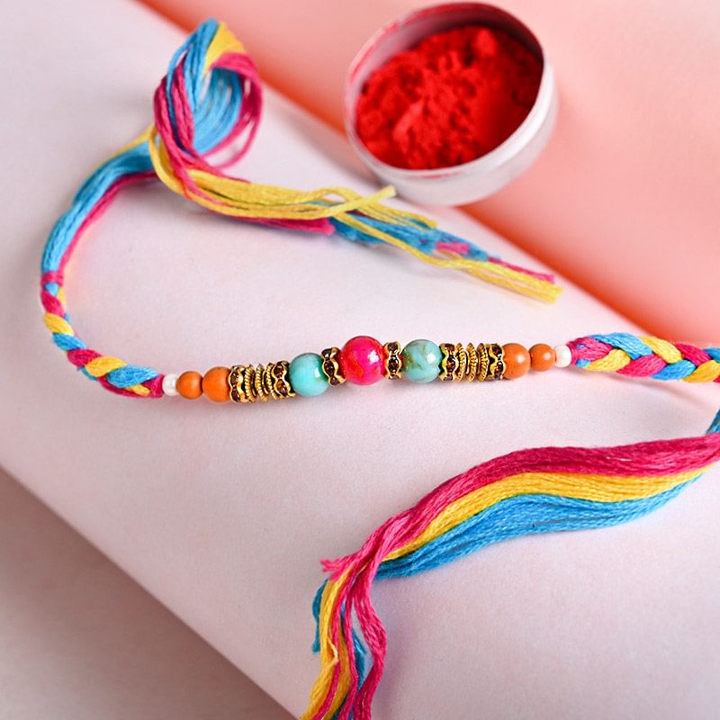 Braided Beads Vibrant Rakhi