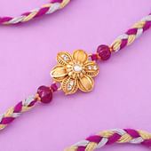 Braided Beauty Golden Floral Rakhi