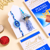 Braided Bhaiya Bhabhi Rakhi With Lindt Chocolate