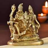 Brass Shiv Parvati Family Idol