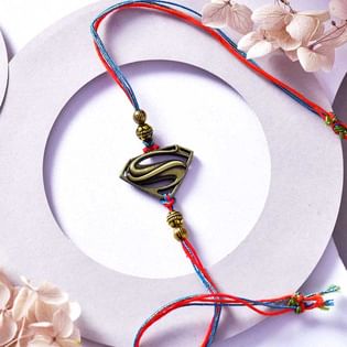 Brass Superman Theme Kids Rakhi