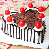 Heart shaped Black Forest Cake - A gift of Breathtaking Exuberance