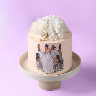Bride and Bridesmaids Wedding Cake