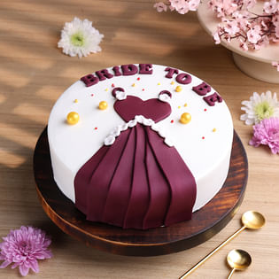 Bride To Be Floral Dress Theme Cake