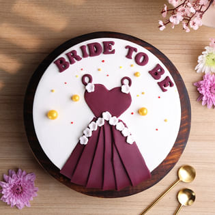 Bride To Be Floral Dress Fondant Cake