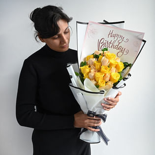 Bright Birthday Roses Bouquet