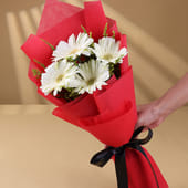 Bright Bloom 4 White Gerberas