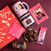Front view of Brimming Sweet Sister Gift hamper online