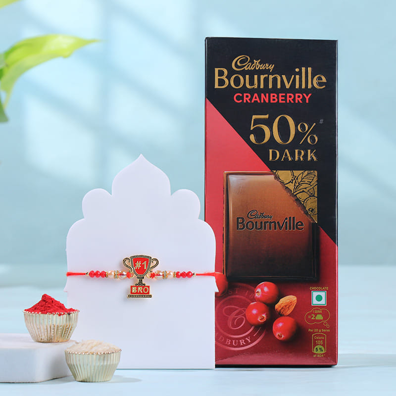 Bro Trophy Rakhi With Bournville Bar