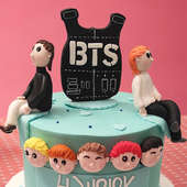 BTS Extravaganza Fondant Cake | BTS cakes online