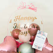 Bubbling Mothers Day Balloons: Transparent Balloon with 3 Pink Balloons