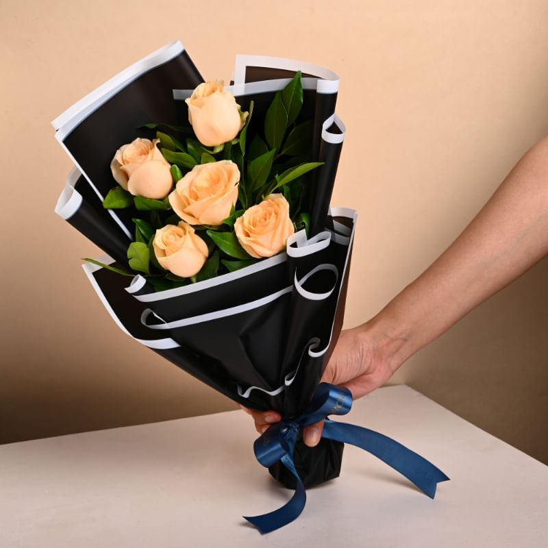Bunch Of Peachy Roses