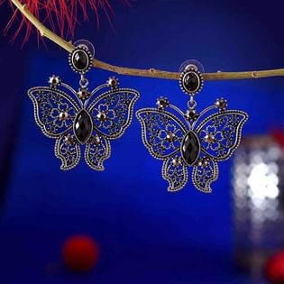 Butterfly Black Drop Earrings