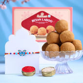 Butterfly Kids Rakhi With Besan Ladoos