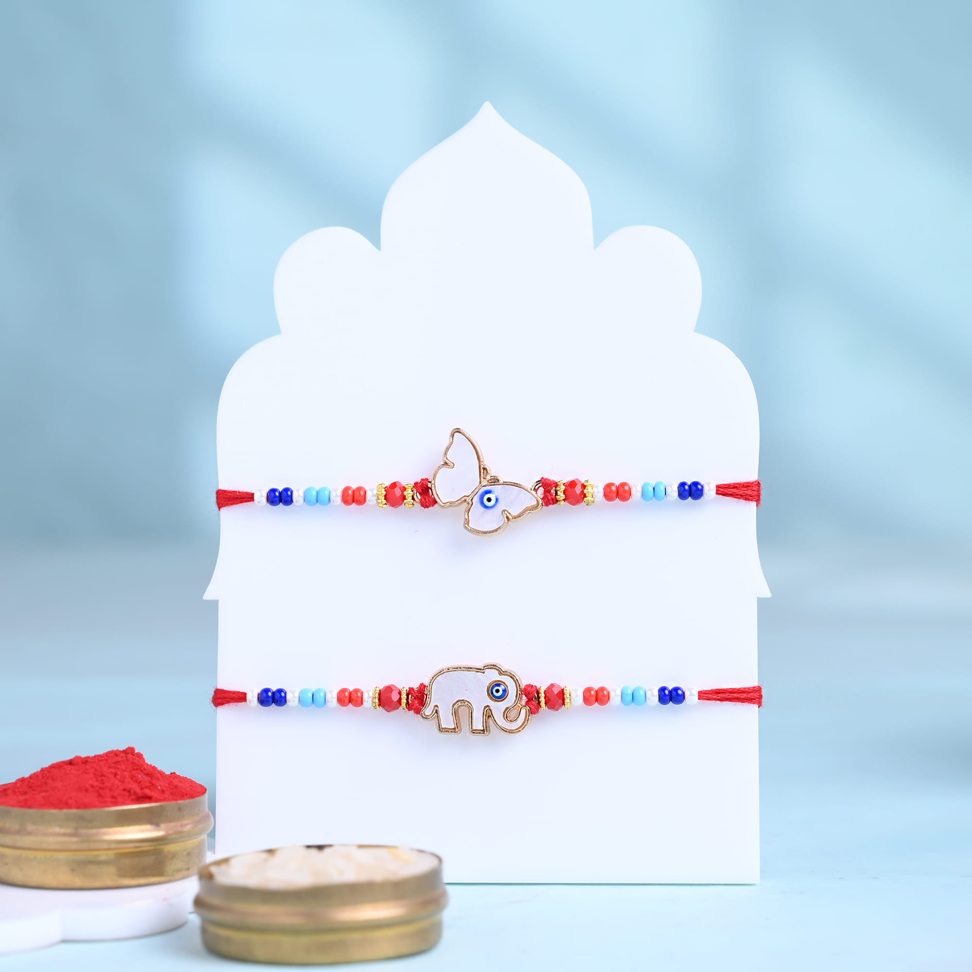 Butterfly N Elephant Rakhis With Dairy Milk Silk