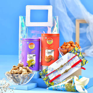 Butterfly Rakhi Duo N Festive Delights Hamper