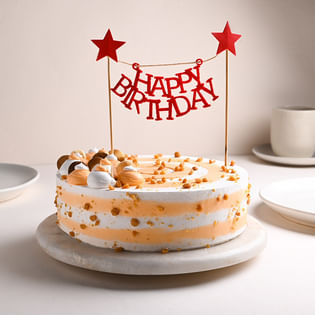Order Butterscotch Birthday Cake With Topper 