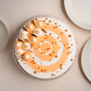 Butterscotch Birthday Cake Online - Top View 
