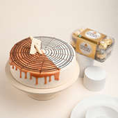 Butterscotch Cake With Ferrero Rocher