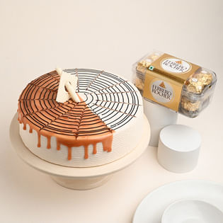 Butterscotch Cake With Ferrero Rocher