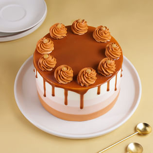 Butterscotch Swirls Drip Cake