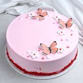 Pink buttery butterfly cake