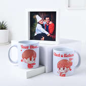 Couple Mugs N Personalised Photo Frame For Valentines Day