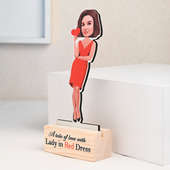 Lady in Red Caricature n Card Combo 
