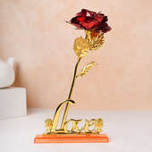 Buy Gold Plated Rose for Valentine Day